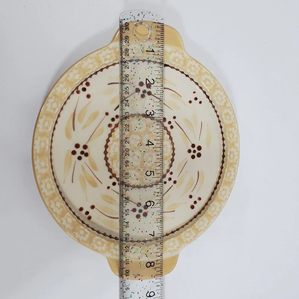 Temp-Tations Tara Old‎ World Yellow Nesting Plates Tray Floral Handles Set of 3